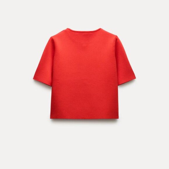 Zara SMOOTH KNIT CROP CARDIGAN - Picture 4 of 5